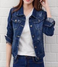 Navy Blue Denim Jeans Jacket For women
