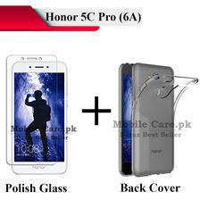 Huawei Honor 5C Pro (Honor 6A) Tempered Glass Screen Protector Polish Glass + Transparent Back Cover Crystal Clear Cover For Honor 5C Pro