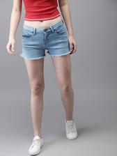 Ice Blue Denim Shorts For Women. SIS-44