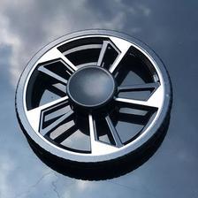 Car Wheel Design, Metal Fidget Spinner - Black