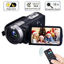 24.0 Mega Pixels Full HD Video Camcorder with IR Night Vision, 18X Digital Zoom  270 Degrees Rotatable Digital Video Camera Recorder (F)