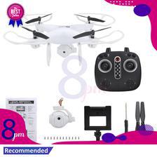 3D Rollover 6-Axis RC Quadcopter Drone With Camera WiFi FPV And Altitude Hold 720P HD camera Helicopter With LED Light White