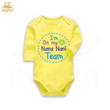 I Am On My Nana Nani Team YELLOW Baby Romper