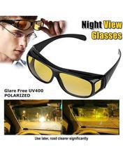 Night & Day Hd Vision Wrap Around Glasses - Black & Yellow Wrap Around Glasses Anti-Glare Polarized Uv Sunglasses Set Of 2 Pcs Unisex