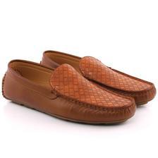 Leather Shoe Texture loafer moccasins Casual Shoes For man Brown