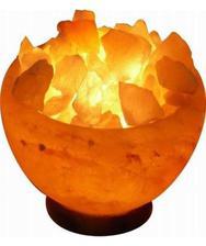 Novelty Night Light Hand Carved Bowl Shape Natural Crystal Himalayan Salt Lamp Night Light Stress Reliever and Air Purifier