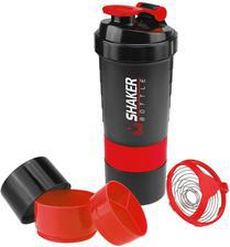 Protein Shaker Bottle, 22Oz Shake Bottle With 3 Compartments Storage For Powder, Leak Proof Sport Mixer Bottle, Bap-Free And Durable, Measurement, Mixing Grids, Classic Shake Cup For Post Pre Workout