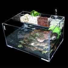 Acrylic Clear Aquarium Fish Tank w Water Pump Filter Home Office Desktop Decor