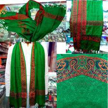 karbala baghdad iraqi design Rabi Ul Awwal green shawl 4 border Aclyric Fabric Jacquard