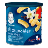 Gerber Lil' Crunchies Baked Corn Snack Vanilla Maple Crawler 8+ Months 42 Grams