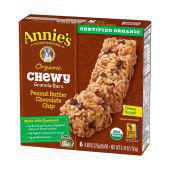 Annie's Organic Chewy Granola Bar Peanut Butter Chocolate Chip 151g 