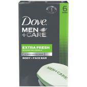 Dove Men+Care Body and Face Extra Fresh Soap Bar 6 Count 678g