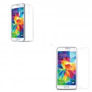 Tempered Glass Protector + Cover For Galaxy S5 Transparent