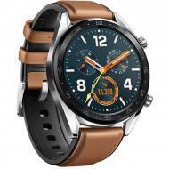 Huawei Stainless Steel Watch GT Classic Saddle & Hybrid Strap Brown