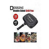 Skytone 1 X Non Stick Double Sided Grill Pan Black 1 X Extra Rubber 1 X Wood Spoon