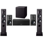 Sony Home Theater with SSCS5 Bookshelf (Pair), Sony SSCS3 Floor Standing (Pair), 1 Sony SACS9 Subwoofer, 1 Sony SSCS8 Center Speaker (Black)