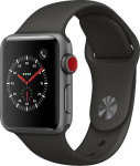 Apple Watch Series 3 - 38mm GPS + Cellular Space Grey Aluminium Case With Black Sport Band - Non PTA