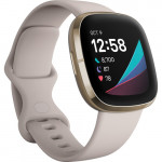 Fitbit Sense Health And Fitness GPS Advanced Smartwatch (FB512GLWT) Lunar White / Soft Gold Stainless Steel
