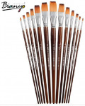 Bianyo Flat 13Pcs Oil Brush Set Paint Brush Set Painting Brush Set