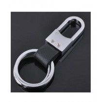 Wish Hub Creative Men's Black Leather Strap Key Ring