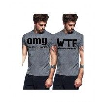 Packs Printed T-Shirt For Men Multicolor Pack Of 2 (DF-00656-MF)