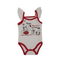 Rompers Top Tank Body Suit For New Born Babies Red/White (0001)