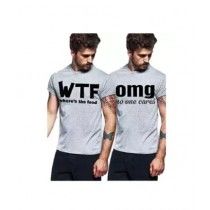 Packs Printed T-Shirt For Men Multicolor Pack Of 2 (DF-00657-MF)