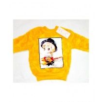 Wardrobe Desire Pure Fur Wool Trendy Sweaters For Girls -Yellow