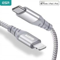 ESR USB Type C to Lightning PD Fast Charging Cable Silver (1 Meter)