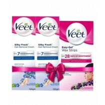 Veet Face Wax Strips With 2 Cream For Dry Skin 100gm