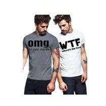 Packs Printed T-Shirt For Men Multicolor Pack Of 2 (DF-00655-MF)