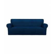 Rainbow Linen Jersey Sofa Cover 4 Seater Navy Blue