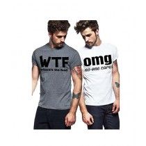 Packs Printed T-Shirt For Men Multicolor Pack Of 2 (DF-00651-MF)