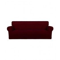 Rainbow Linen Jersey Sofa Cover 5 Seater Red