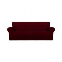 Rainbow Linen Jersey Sofa Cover 2 Seater Red