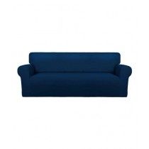 Rainbow Linen Jersey Sofa Cover 2 Seater Navy Blue