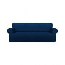 Rainbow Linen Jersey Sofa Cover 7 Seater Navy Blue