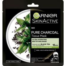Garnier Pure Charcoal Black Tea Tissue Mask, Mattifying - 456 - 123450467