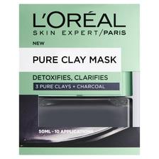 L'Oreal Paris Pure Clay Charcoal Mask Detoxifying & Clarifying Black 50 ML