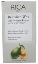 Rica Brazilian Face Wax Strip Avocado Butter 20 Strips