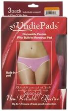 Undiepads Disposable Panties with Built-In Menstrual Pad (3 Pads Pack)