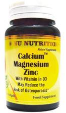 Nu Nutrition Calcium, Magnesium, and Zinc With D3 60 Tablets