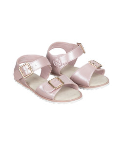 pink shimmer tread sandal