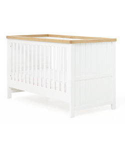 mothercare lulworth cot bed - white and oak