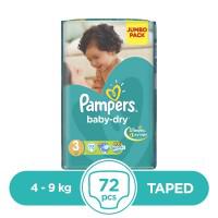 Pampers Taped 4 To 9kg - 72Pcs