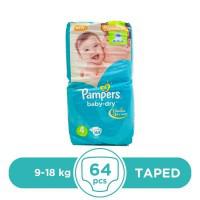Pampers Taped 9 To 18kg - 64Pcs
