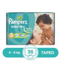 Pampers Taped 4 To 9kg - 36Pcs
