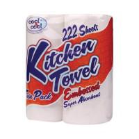 Cool and Cool Kitchen Towel Embossed White 111s x 2 Ply (Pack of 2)