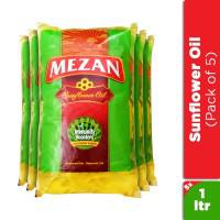 Mezan Sunflower Oil - 1L (Pack of 5)