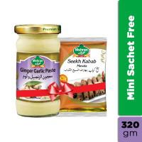 Mehran Ginger Garlic Paste(Get Seekh Kabab 25gm Sachet Free) - 320gm